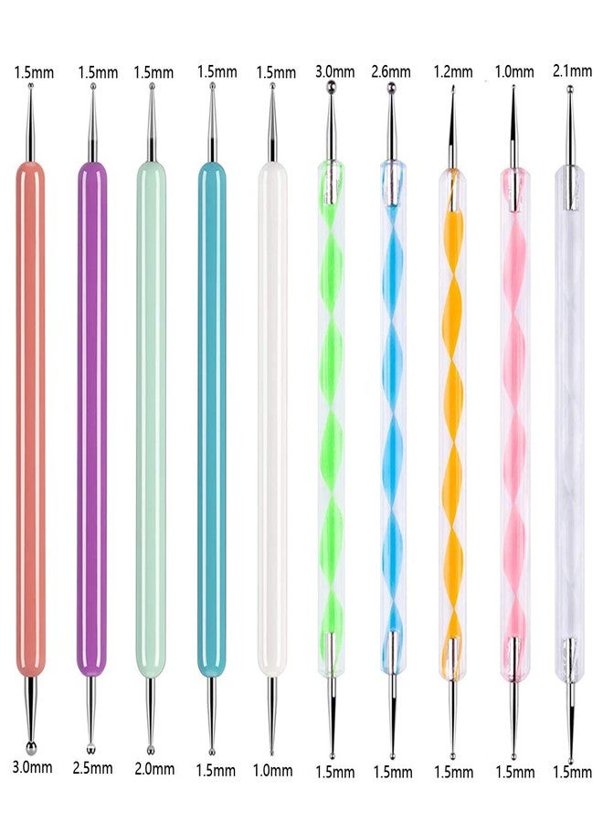 ABenkle 10Pcs Art Dotting Tools for Nail Art, Ball Tip Clay Tools Sculpting Pattern Tracing Stylus, Ball Embossing Stylu for Drawing,Painting Rocks Mandalas,Art Dot Tools - Image 2